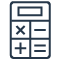 Financial calculators icon.